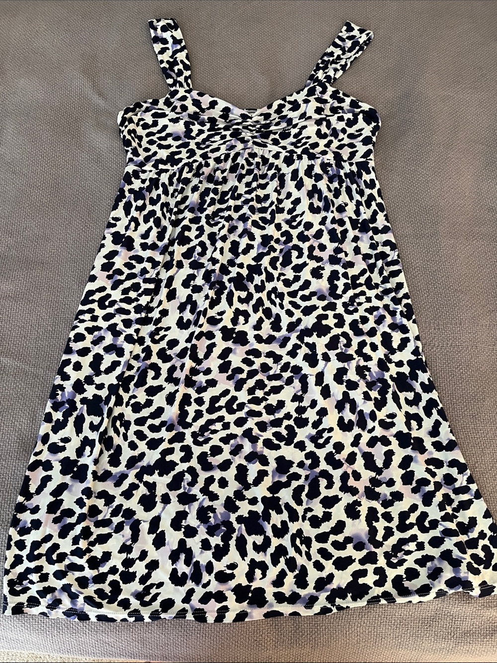 Alfani Intimates Black and White Leopard Print Nightie Super Soft Size L NWOT